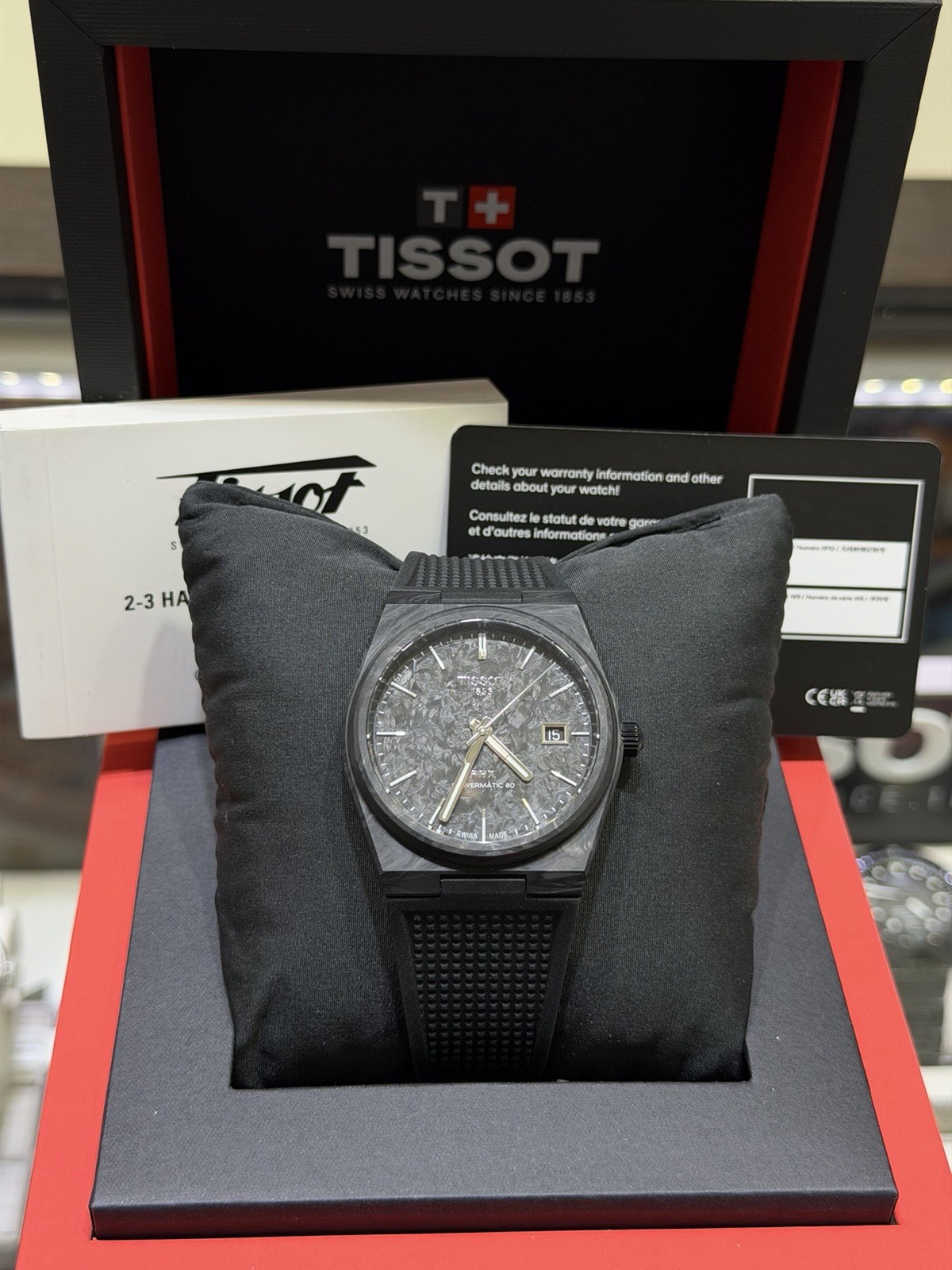 Tissot PRX Powermatic 80 40mm Carbon Black Dial Watch T137.907.97.201.00