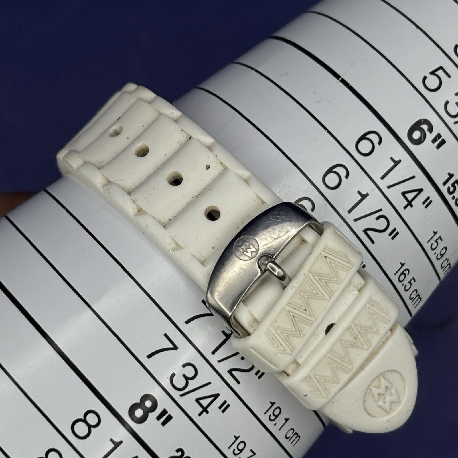 Michele Park MWW06L000001 White Rubber Strap Ladies Watch FOR PARTS/REPAIR