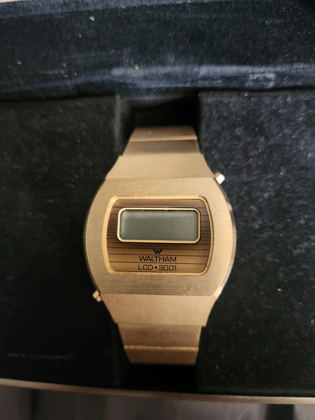 Vintage Waltham Ladies Digital Watch – Gold Tone – Original Box & Papers – 1970s