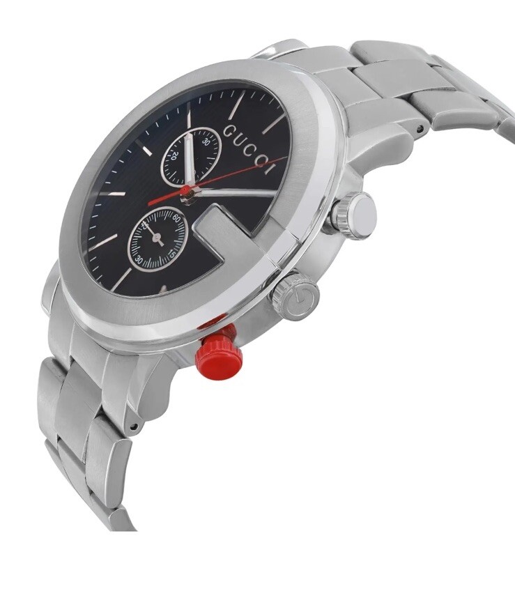 Gucci G Chrono Stainless Steel Black Dial Quartz Mens Watch YA101361, Display