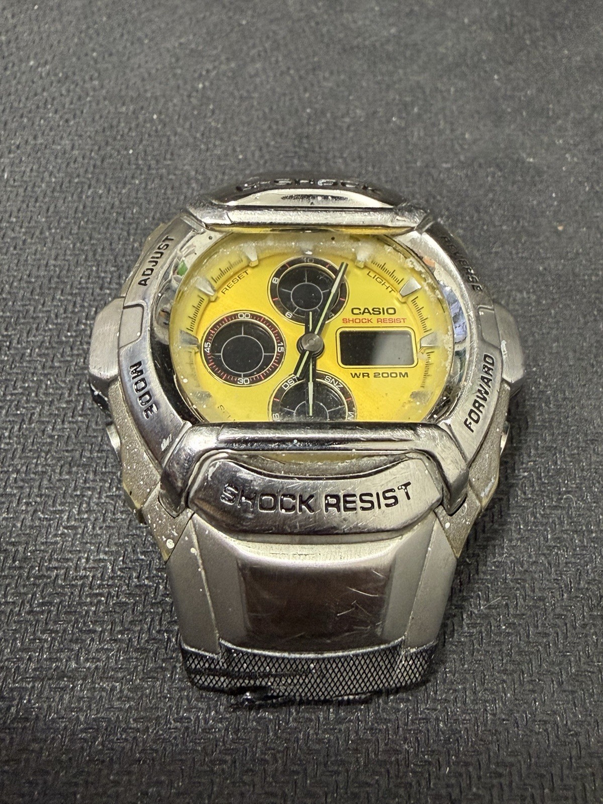 Casio G-Shock G-511 Yellow Dial Ana-Digi Watch No Battery For Parts