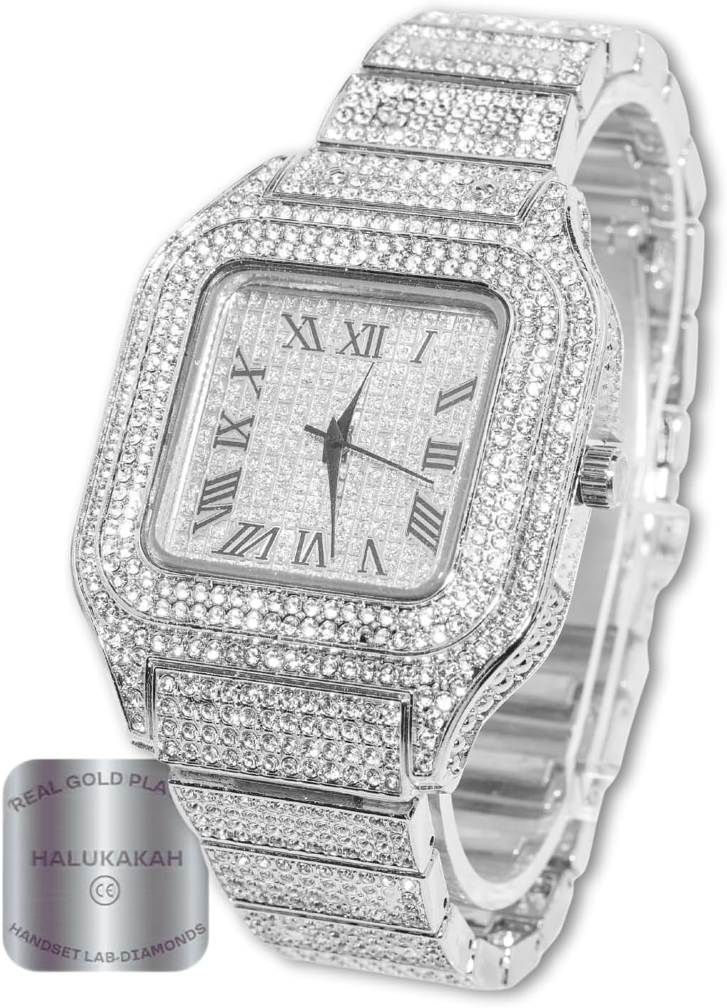 Halukakah Men’s Watch The King 40mm Square Dial Gold Platinum Plated Watch