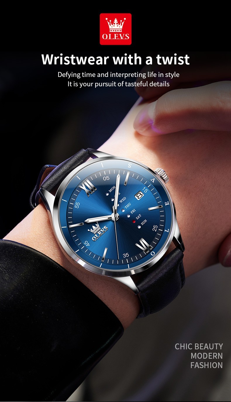 OLEVS 2931 Luminous 3Bar Waterproof Best Present Japan Movement Quartz Watch