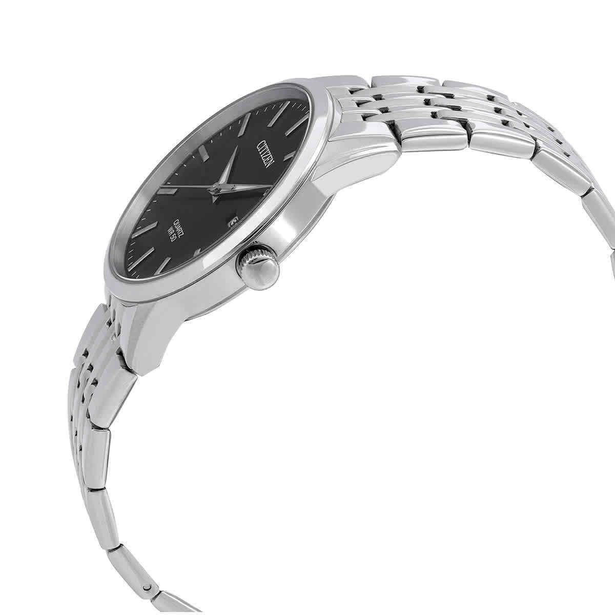 Citizen Black Dial Stainless Steel Quartz Casual 50M BI5000-87E Men’s Watch