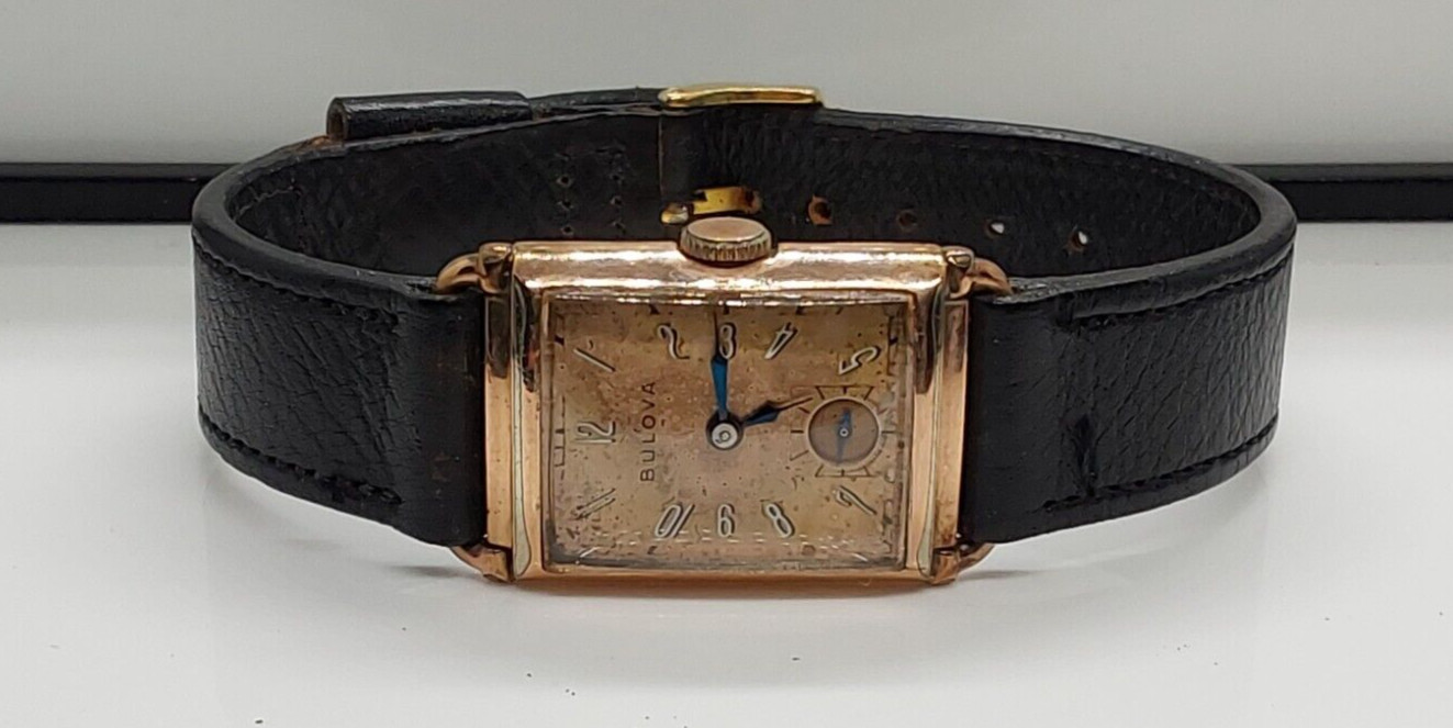 VTG Bulova Men’s Tank 14k Gold Filled Watch 3397169
