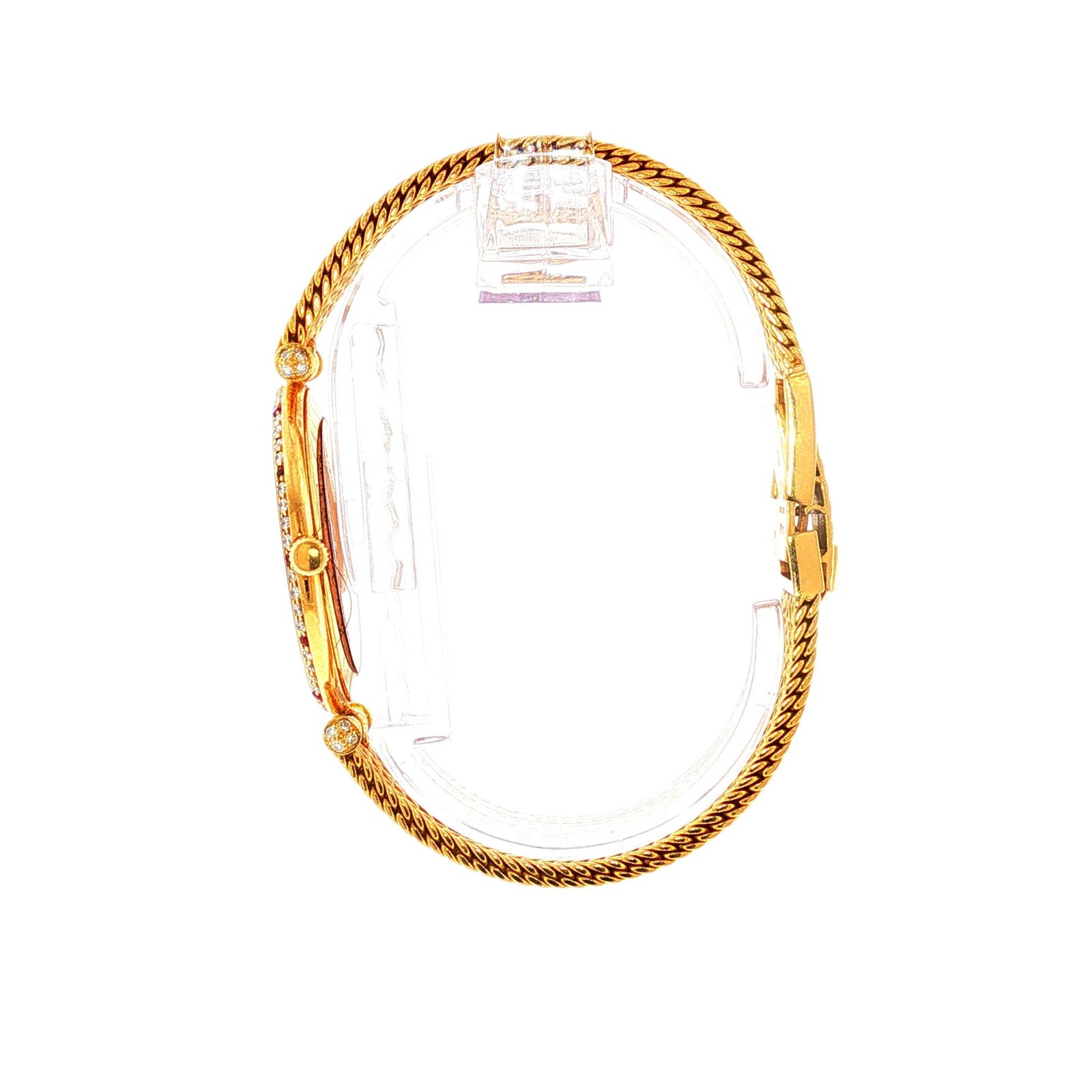 Vintage Van Cleef & Arpels Braided Rope Band with Factory Diamond and Ruby Crown