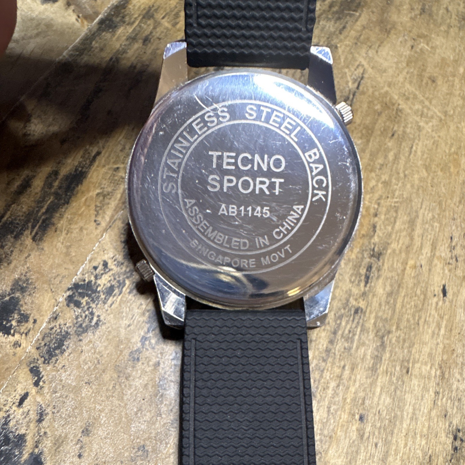 Men’s Steampunk Multi-Dial Analog Tecno Sport AB1145 Silver Case Black Strap