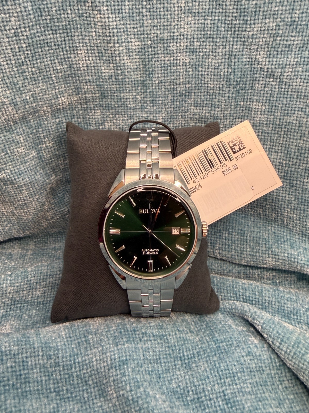 Bulova Sutton Automatic Soleil Emerald Green 96B424 NEW In Box FREE SHIP