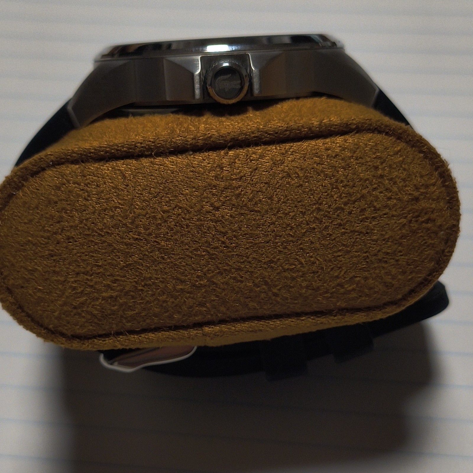 Lacoste Wristwatch Black Logo Dial Silver Steel Case Rubber (Needs Battery)