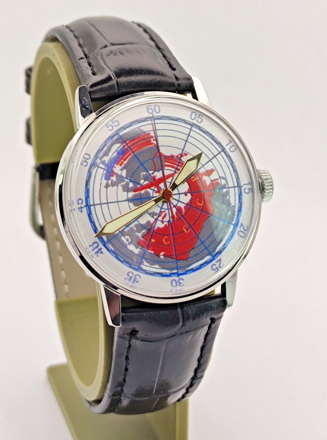 Vintage RAKETA watch 2609 First flight through north pole Chkalov dial Soviet