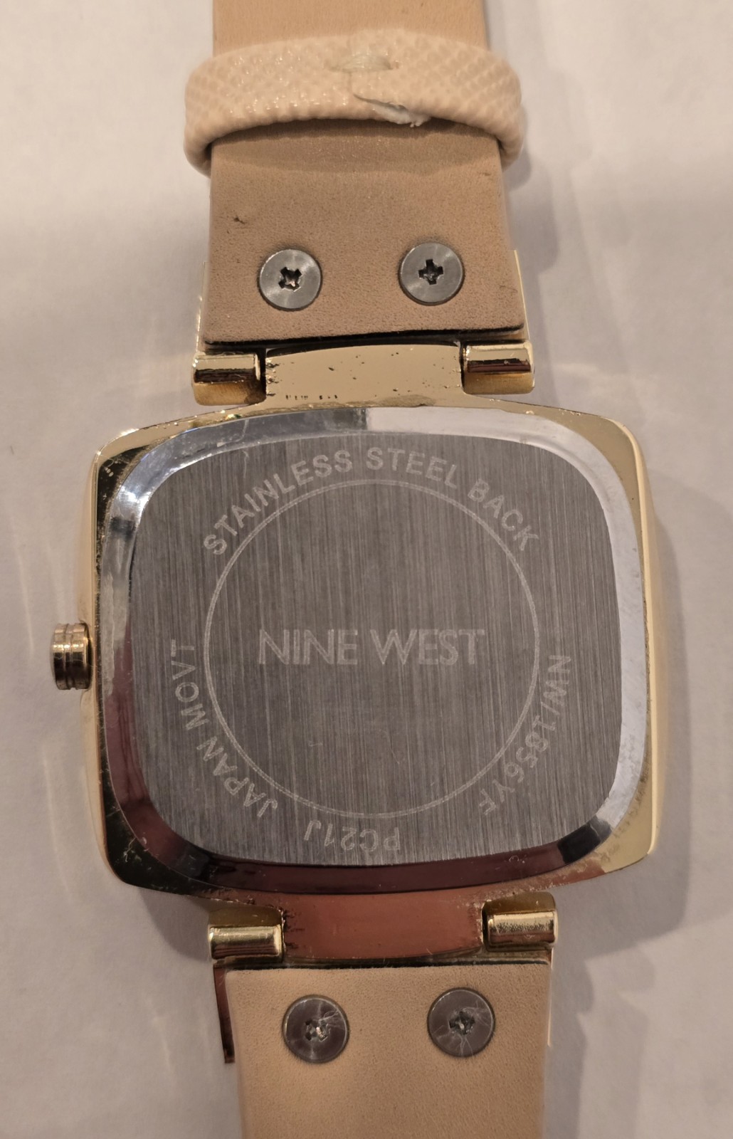 ​Nine West Women’s Gold-Tone Watch NW/1856YF | Blush Pink Textured Strap *Works*