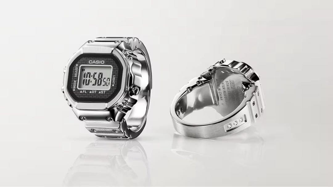 New CASIO RING WATCH CRW 001 1JR Silver