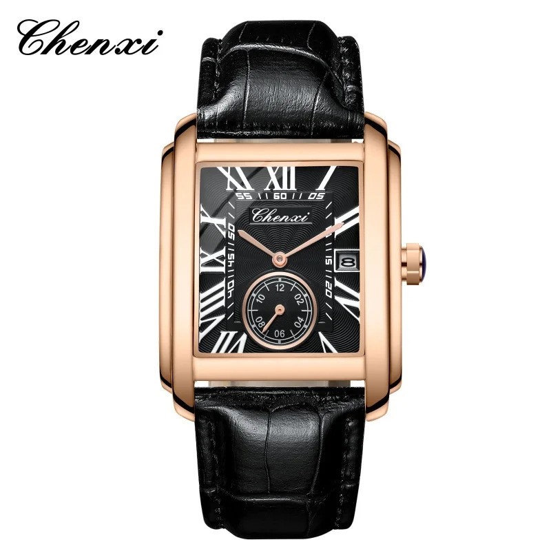 CHENXI Men’s Quartz Business Watch Waterproof Calendar Leather Strap Watch