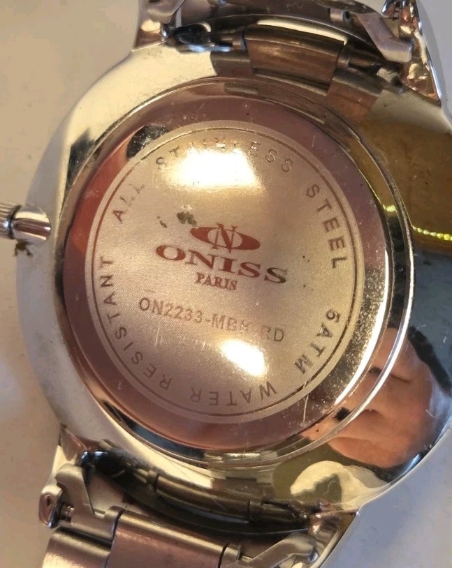 ONISS PARIS ‘MECA’ Collection ON2233-MBK-RD Stainless Steel Men’s Sport Watch