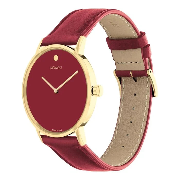 MOVADO Signature Watch, 40mm 0607835 Burgundy Ladies