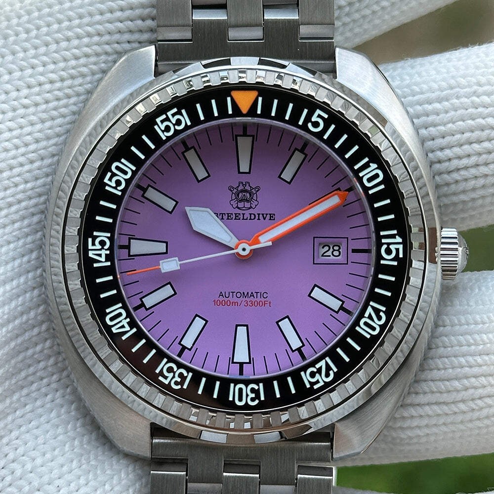 STEELDIVE SD1983 — Purple Dial Sapphire Glass 1000M NH35 Automatic Dive Watch