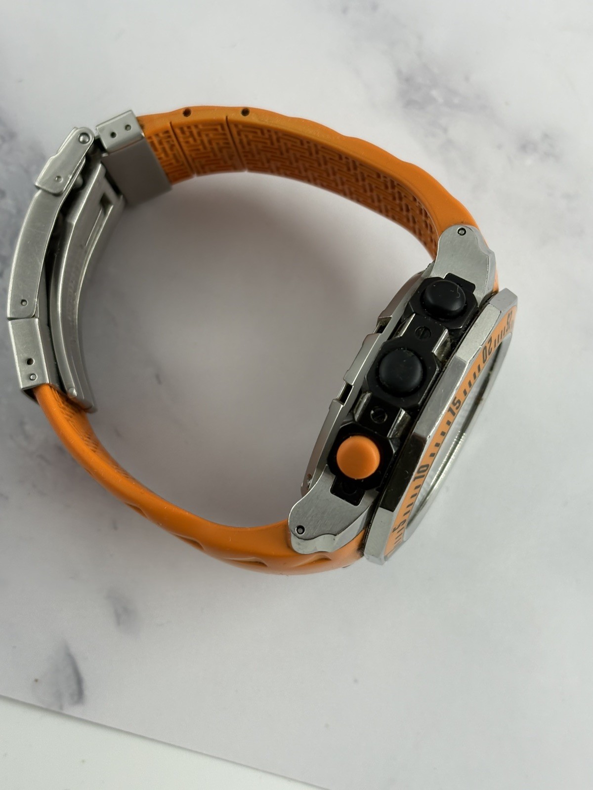 Tissot Sea-Touch box paper 44mm Orange Diver Rubber Watch Read Description