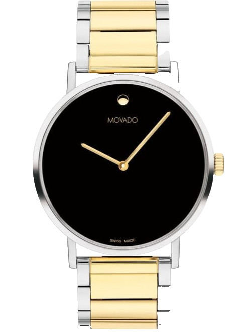 MOVADO SIGNATURE 0607594 BLACK DIAL STAINLESS STEEL BRACELET 40MM MENS WATCH