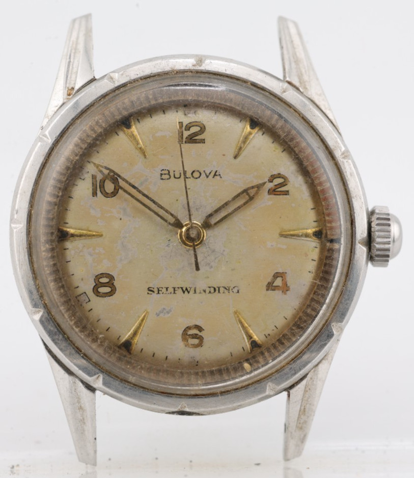BULOVA SELFWINDING WRIST WATCH, 33.5mm CASE, 17mm LUG, STAINLESS, FOR REPAIR(EM)