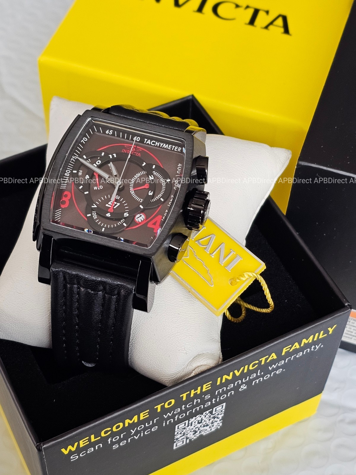 Invicta – S1 Rally – Swiss Z60 Chronograph Black / RED – Leather Mens Watch