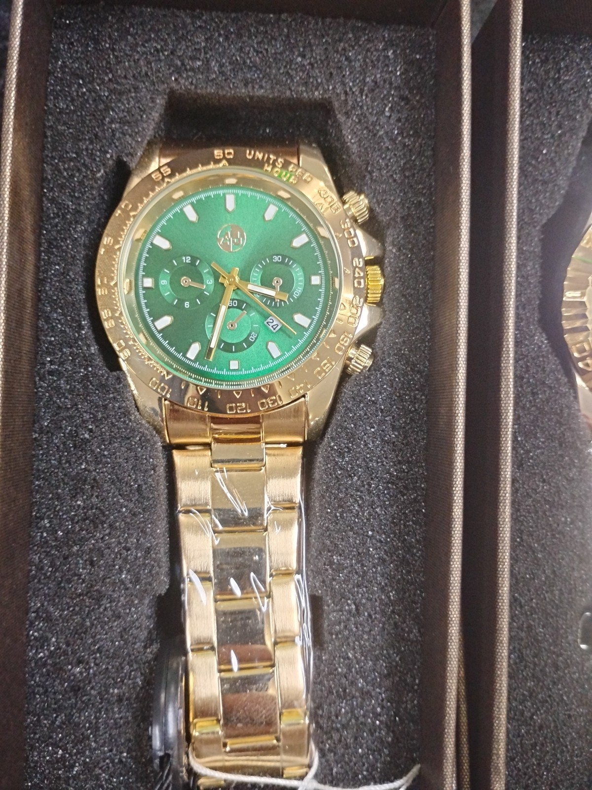 New Three (3) AJ Quality Watches Show 1 Green,1 Purple, 1 Blue Face Free Shippi