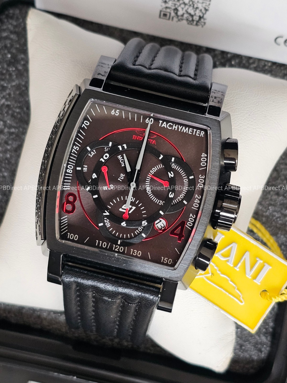 Invicta – S1 Rally – Swiss Z60 Chronograph Black / RED – Leather Mens Watch