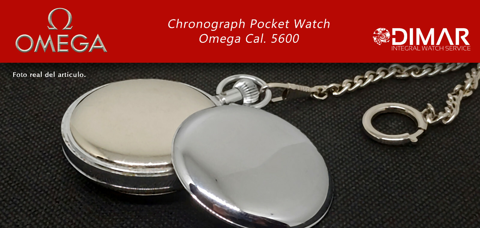 Vintage Chronograph Pocket Watch Omega Cal. 5600. Ø.50Mm, Minute Counter.