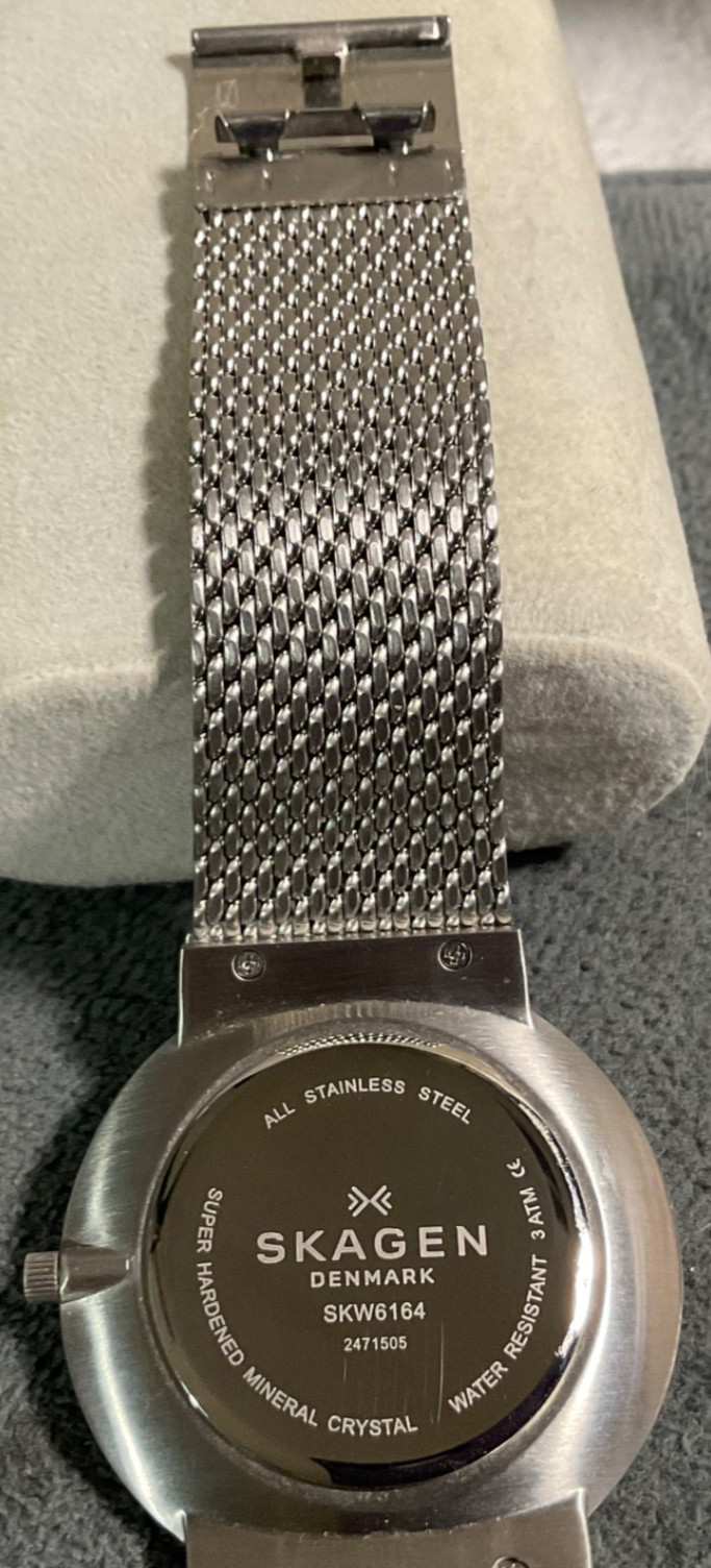 SKAGEN SKW6164 MENS 40mm STAINLESS STEEL WATCH BLUE DIAL NEW BATTERY EXCELLENT