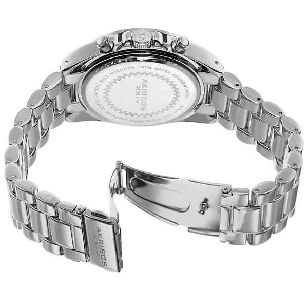 Akribos AK760SSTQ Swiss Quartz Day Date GMT Turquoise Dial Womens Watch
