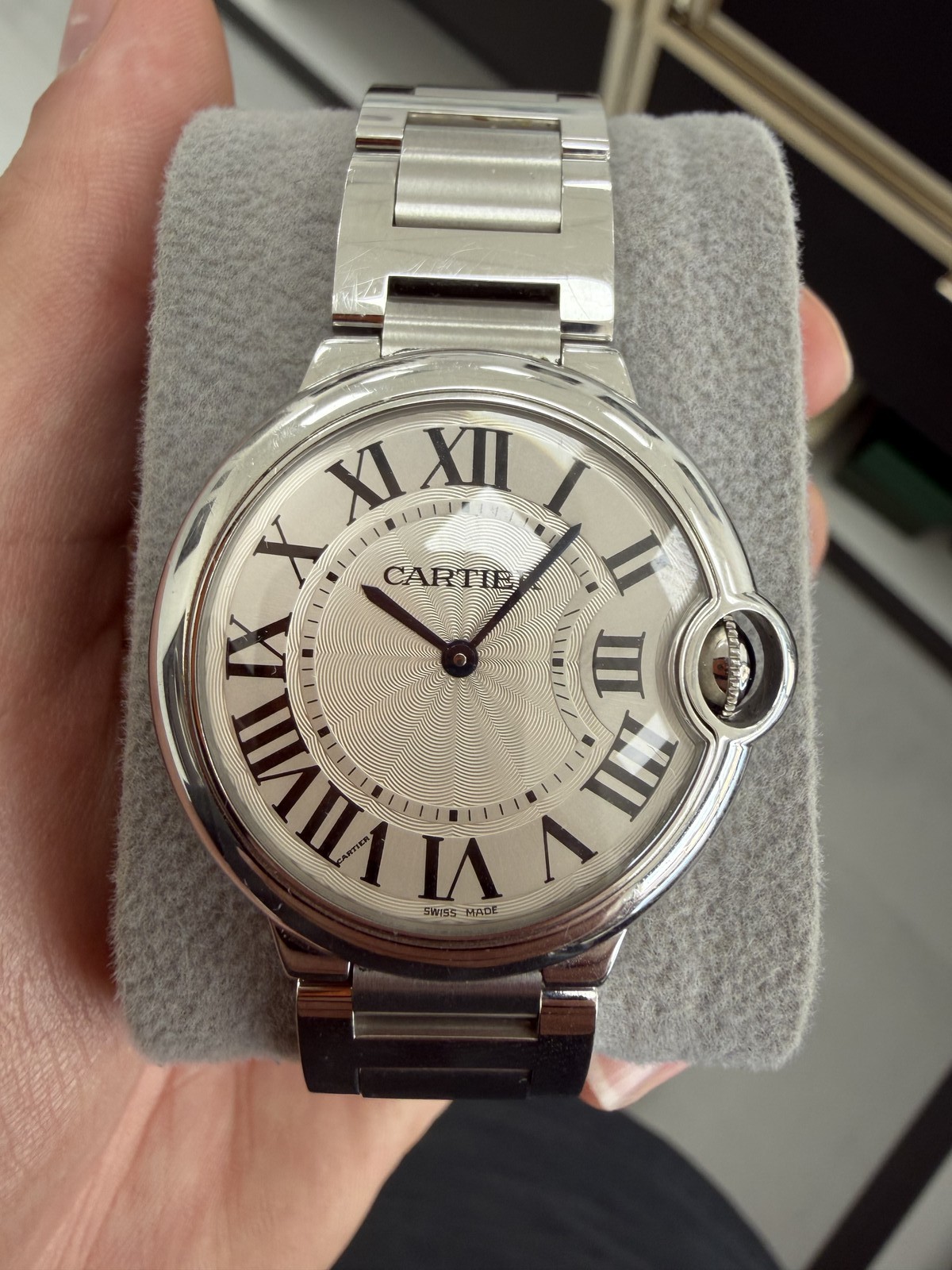 Cartier Ballon Bleu Silver Dial on Steel W69011Z4