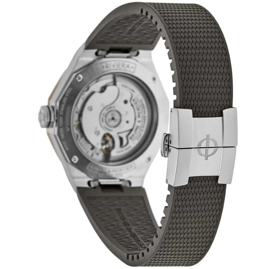 New Baume & Mercier Riviera Smokey Grey Dial Rubber Strap Men’s Watch 10720