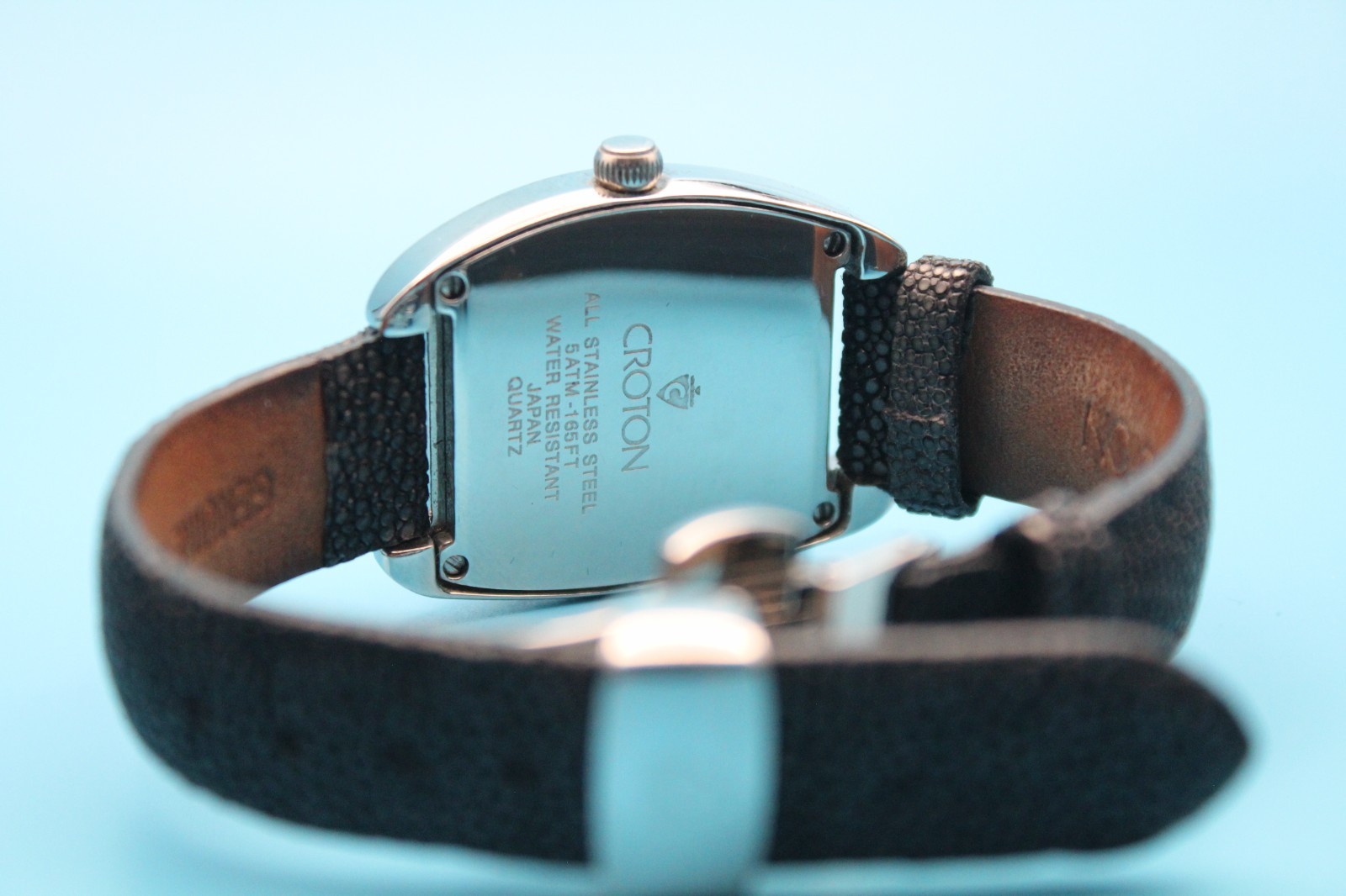 Croton Men’s Tonneau Japan Quartz Wristwatch Genuine Stingray Band