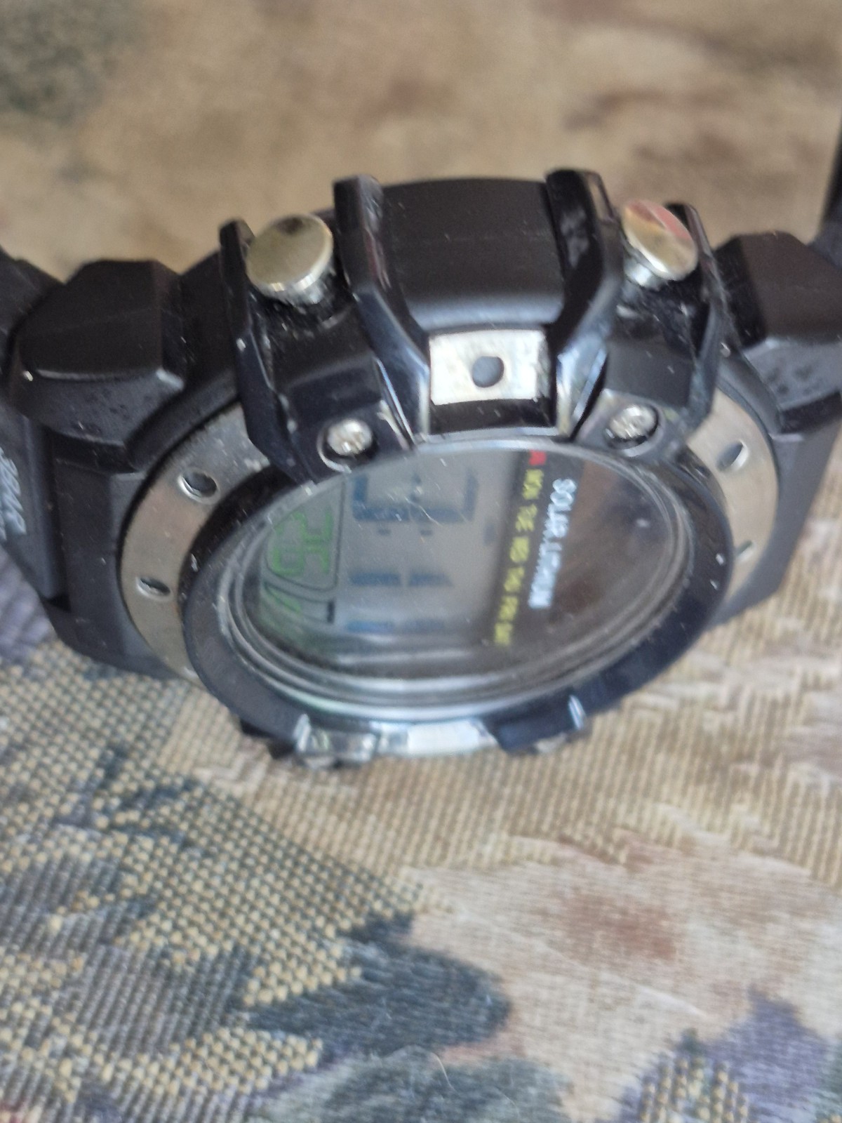 Digital Solar Lithium Watch AW 91-754 3BAR Water Resistant Black Sport Running