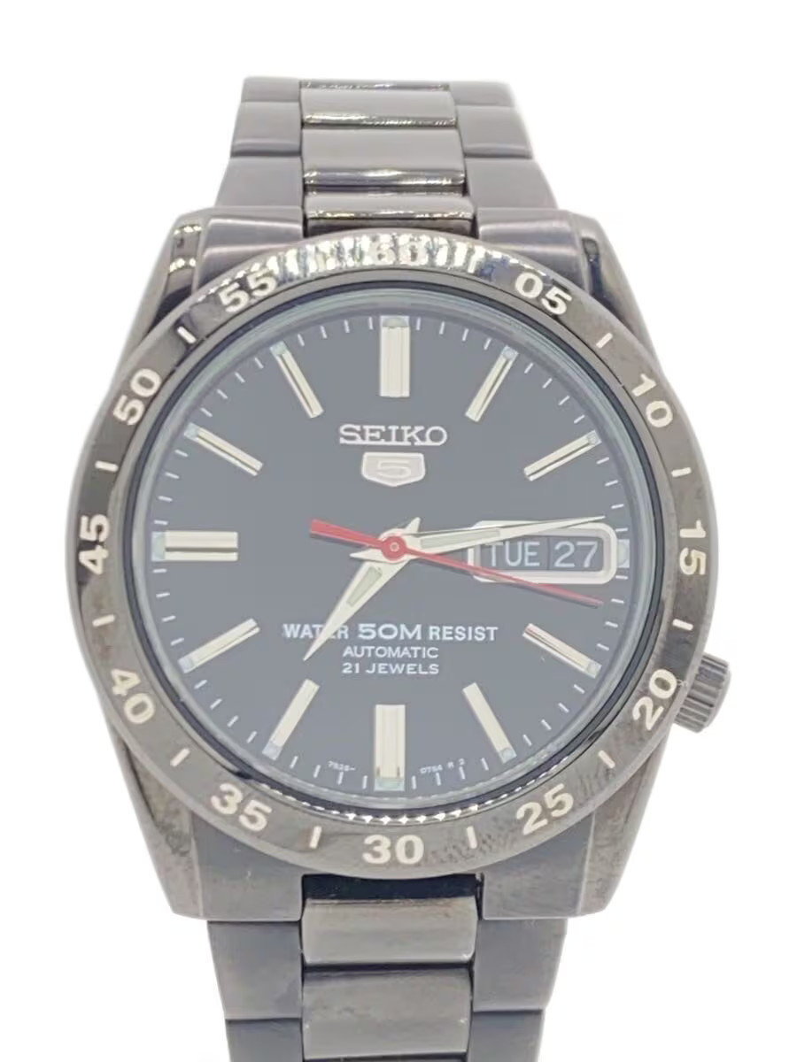 SEIKO Automatic Wristwatch Analog Stainless BLK SLV 7S26 02T0
