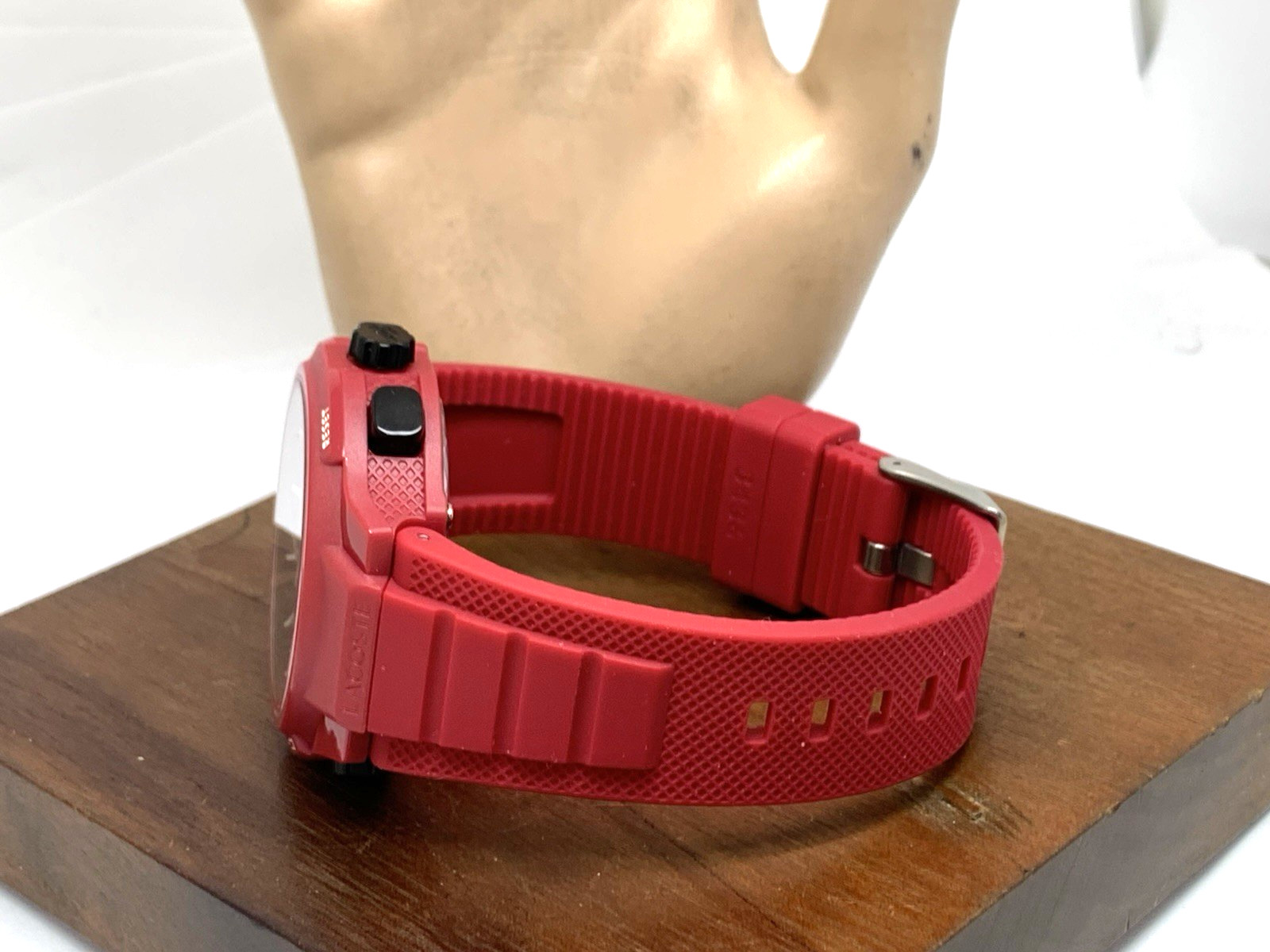 Lacoste Men’s Watch 2011368 Quartz Analog Digital LC33 Red Dial Rubber Band 45mm