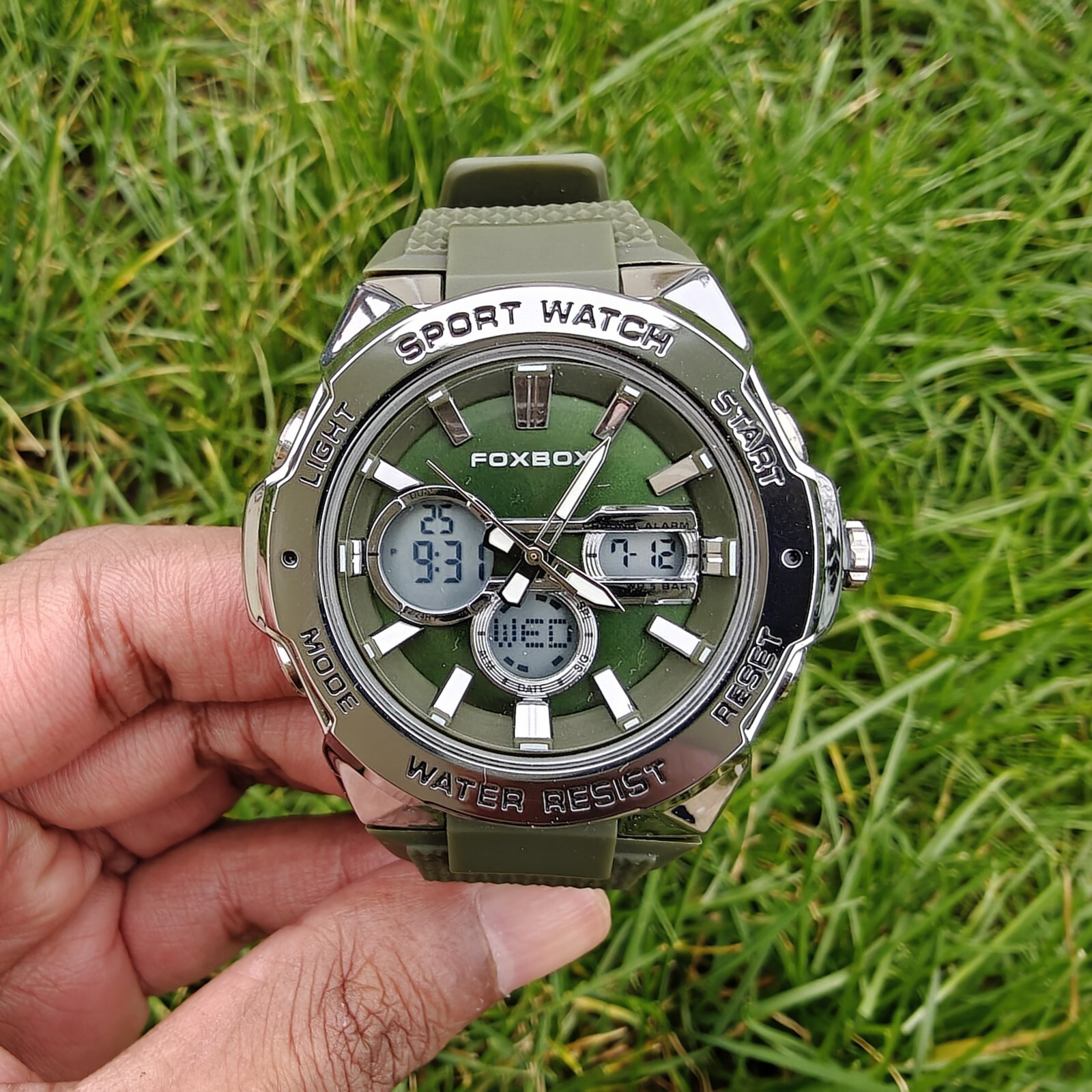 FOXBOX Green Waterproof Shockproof Digital Analogue G-Style Mens Wrist Watch