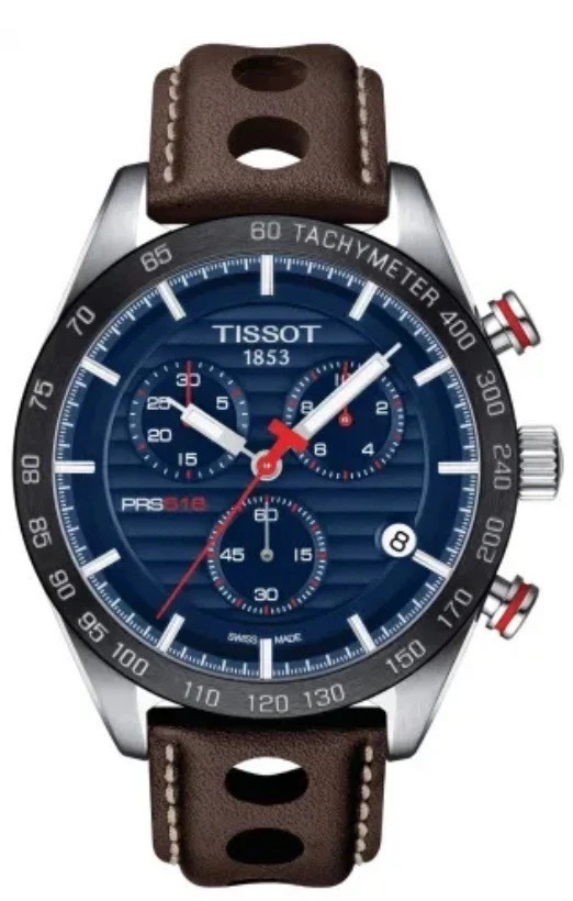 Tissot T-Sport PRS 516 Blue Dial Leather Strap Men’s Watch T100.417.16.041.00
