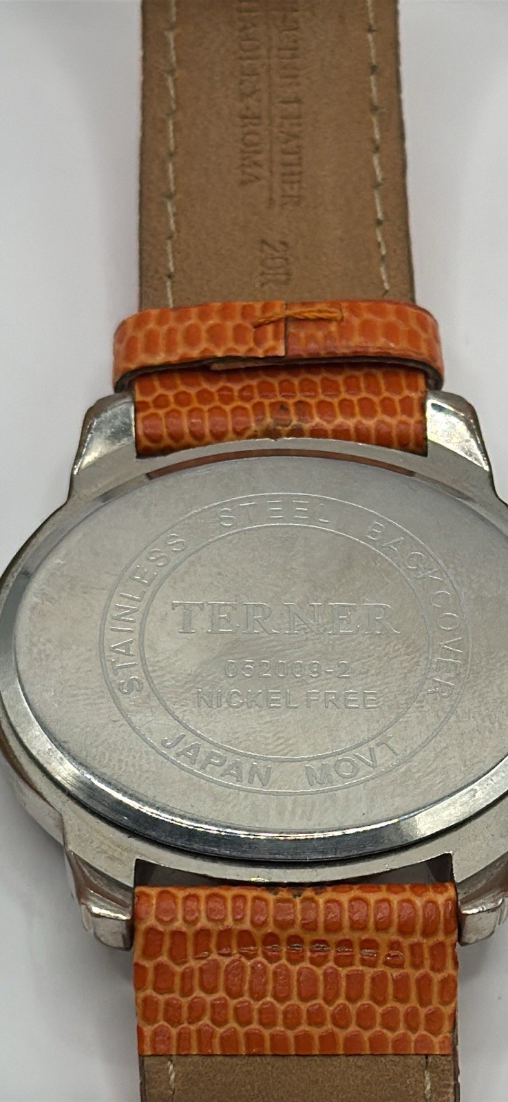 Turner Quartz Watch 052009-2 w/ Hadley Roma Orange Leather Strap 20mm – Untested