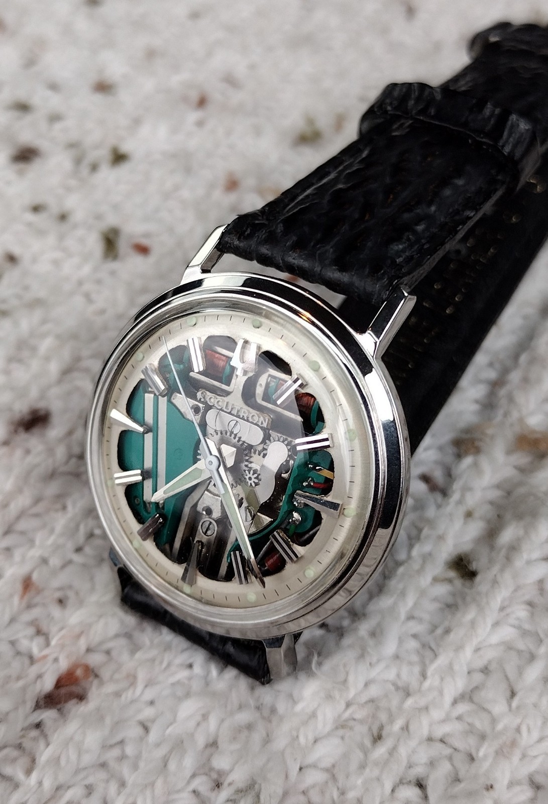 Bulova ACCUTRON 214 35mm SPACEVIEW HAND CUT DIAL M6 1966 Restored Relumed