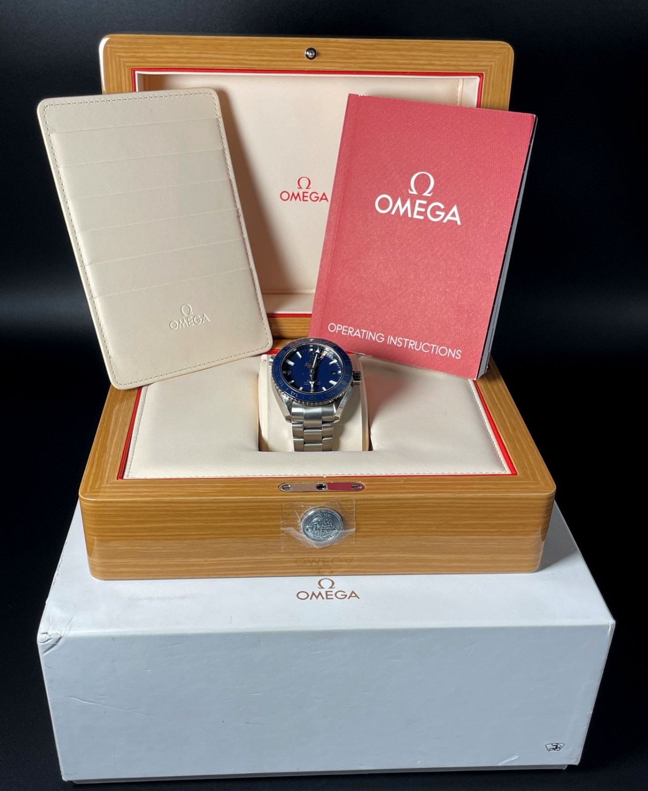 Omega Planet Ocean Titanium GMT 44 Blue Dial