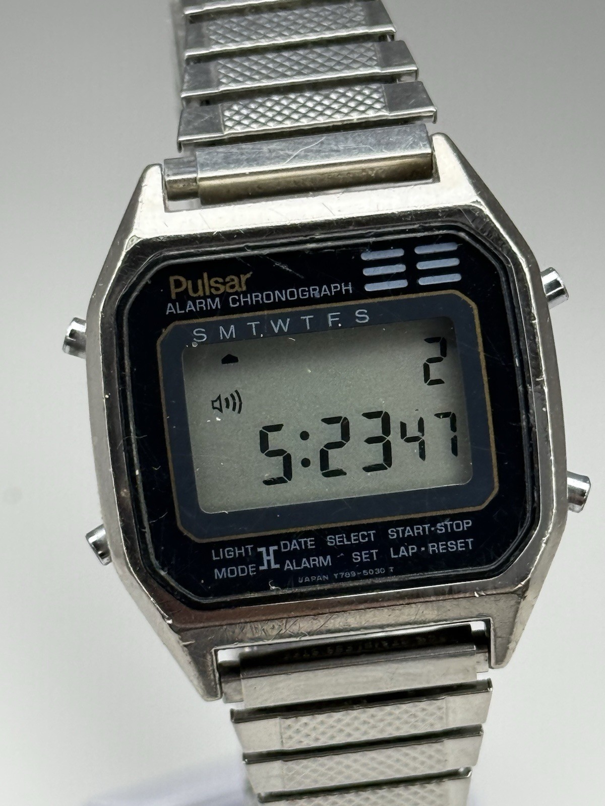 1980s Vintage Pulsar (Seiko) LCD Digital Watch Y789-5059 A2 – Tested & Working