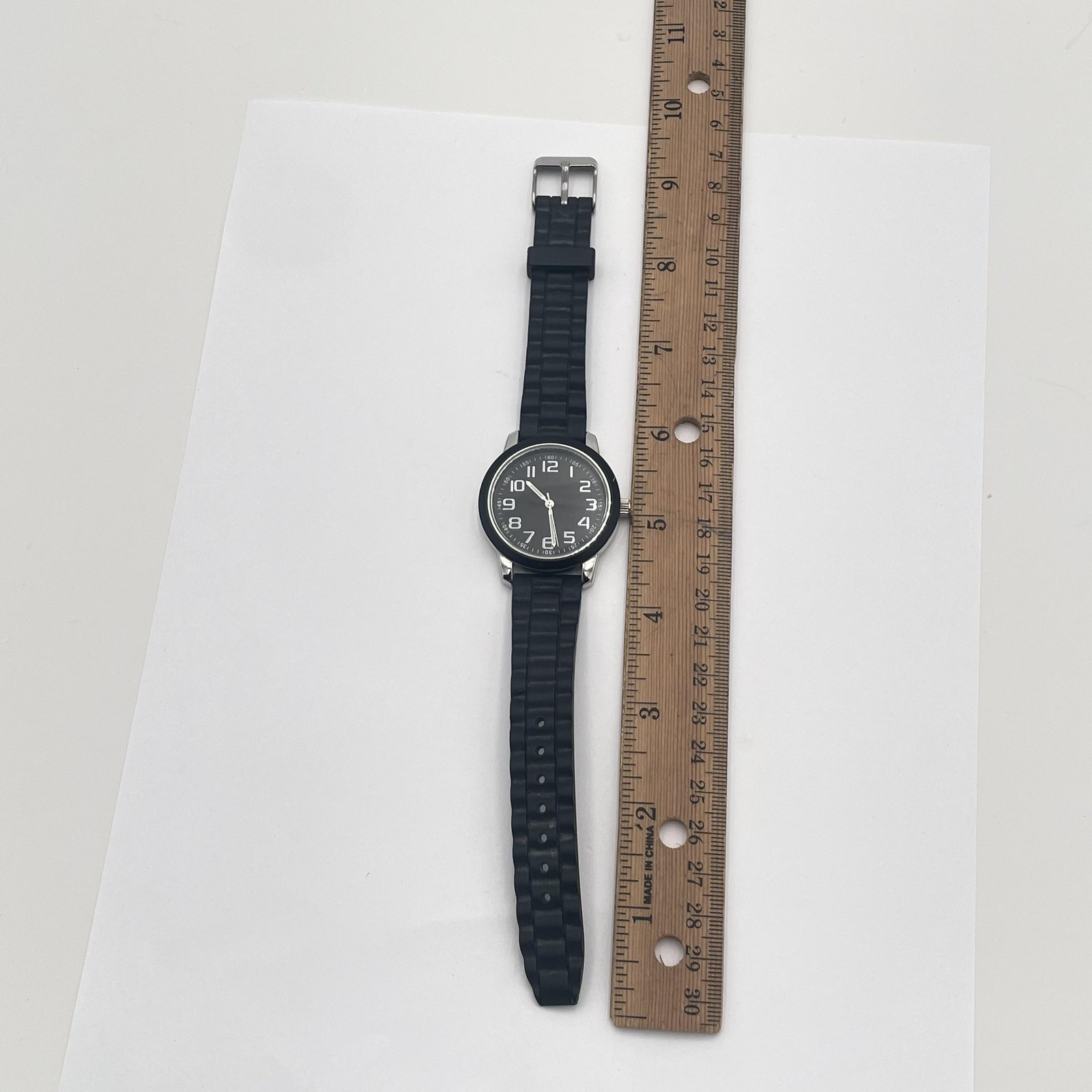 Xhilaration Watch Black Silicone Band Stainless Steel Back Japan Movement Unisex