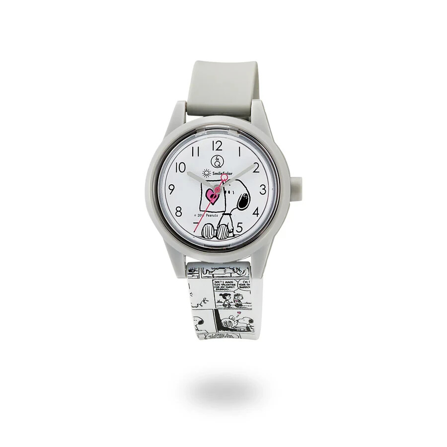 CITIZEN Q&Q Smilesolar PEANUTS Snoopy Analog Watch Waterproof RP01-808 White