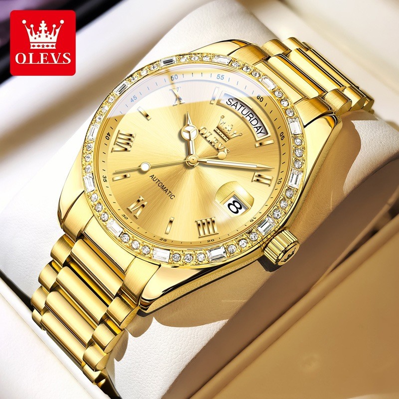 OLEVS Waterproof Classic Automatic Mechanical Luminous Calendar Watch for Men
