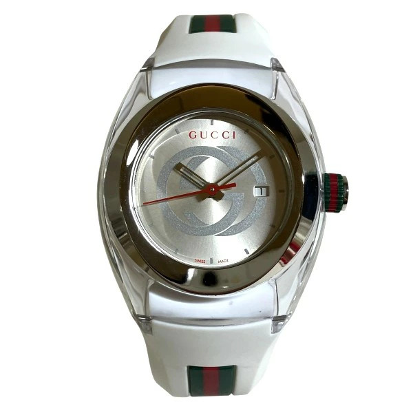 Gucci YA137302 Quartz Ladies Watch Blue Dial Stainless Steel Used