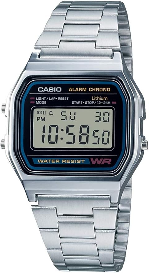 Casio watch men Standard Old Model A158WA-1JF Silver cheap watches Ship From JP