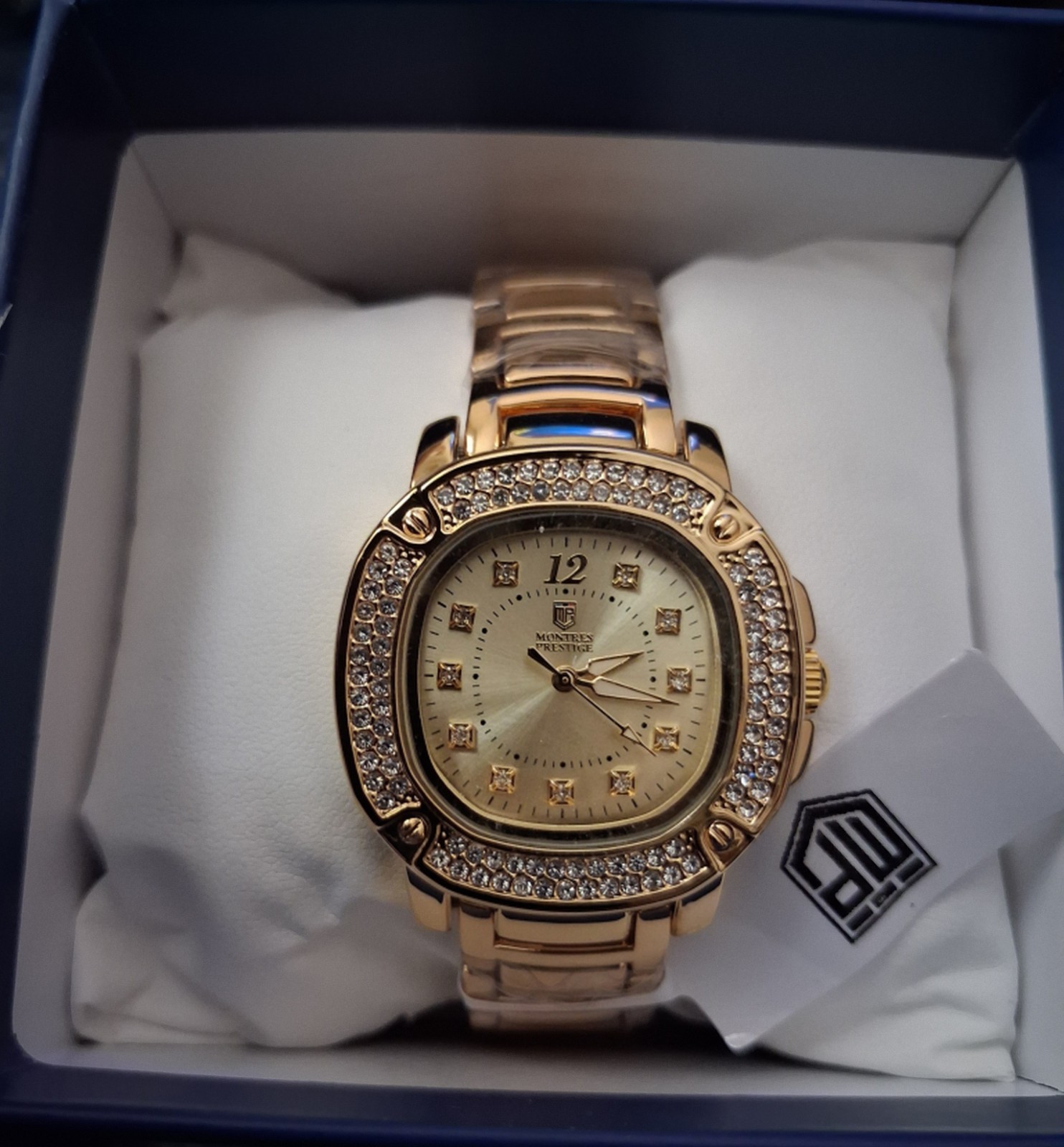 Montres Prestige x Invicta Yellow Gold Pavè Crystal Gemstone Bezel Women’s Watch