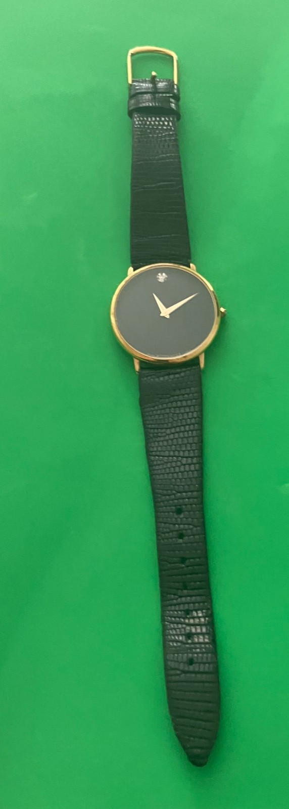 Wittnauer Watch with Black Hadley Roma Lizard Watchband about 1.25″ wide