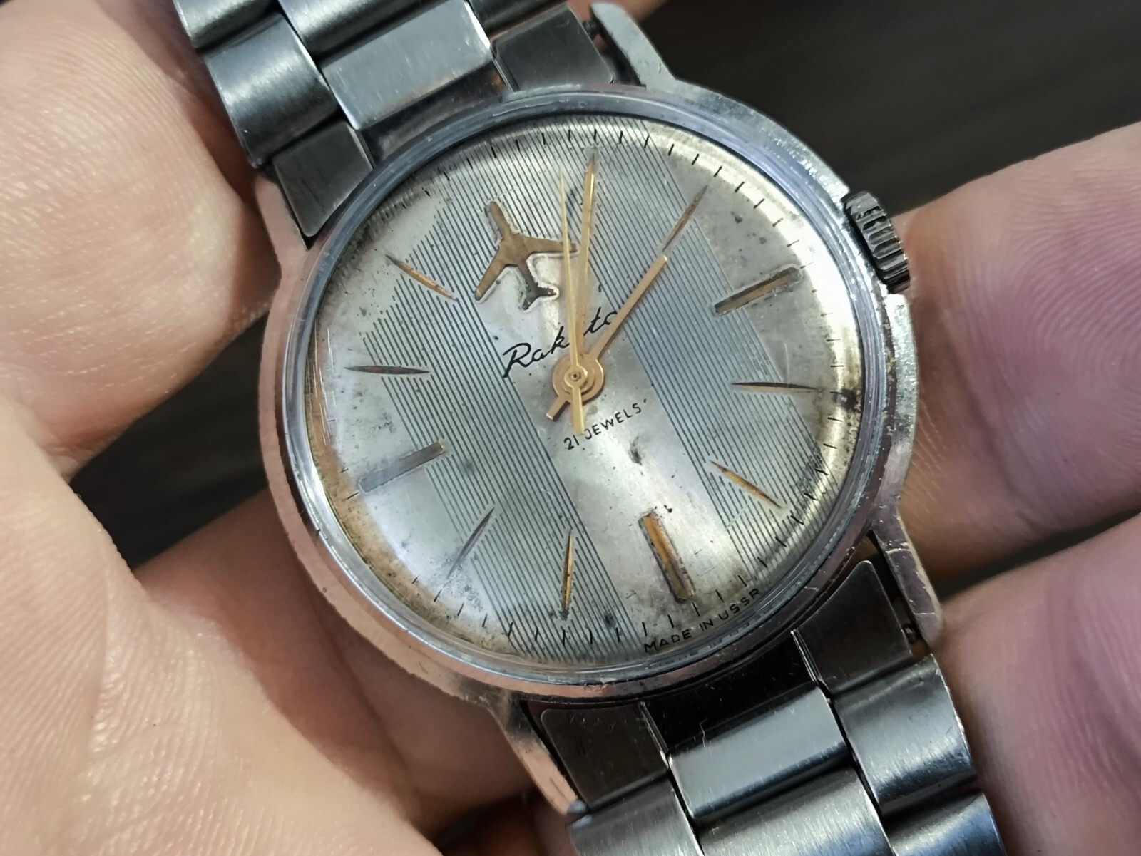 Watch RAKETA Baltika Airplane Soviet Vintage 21 stone wristwatch USSR Serviced!