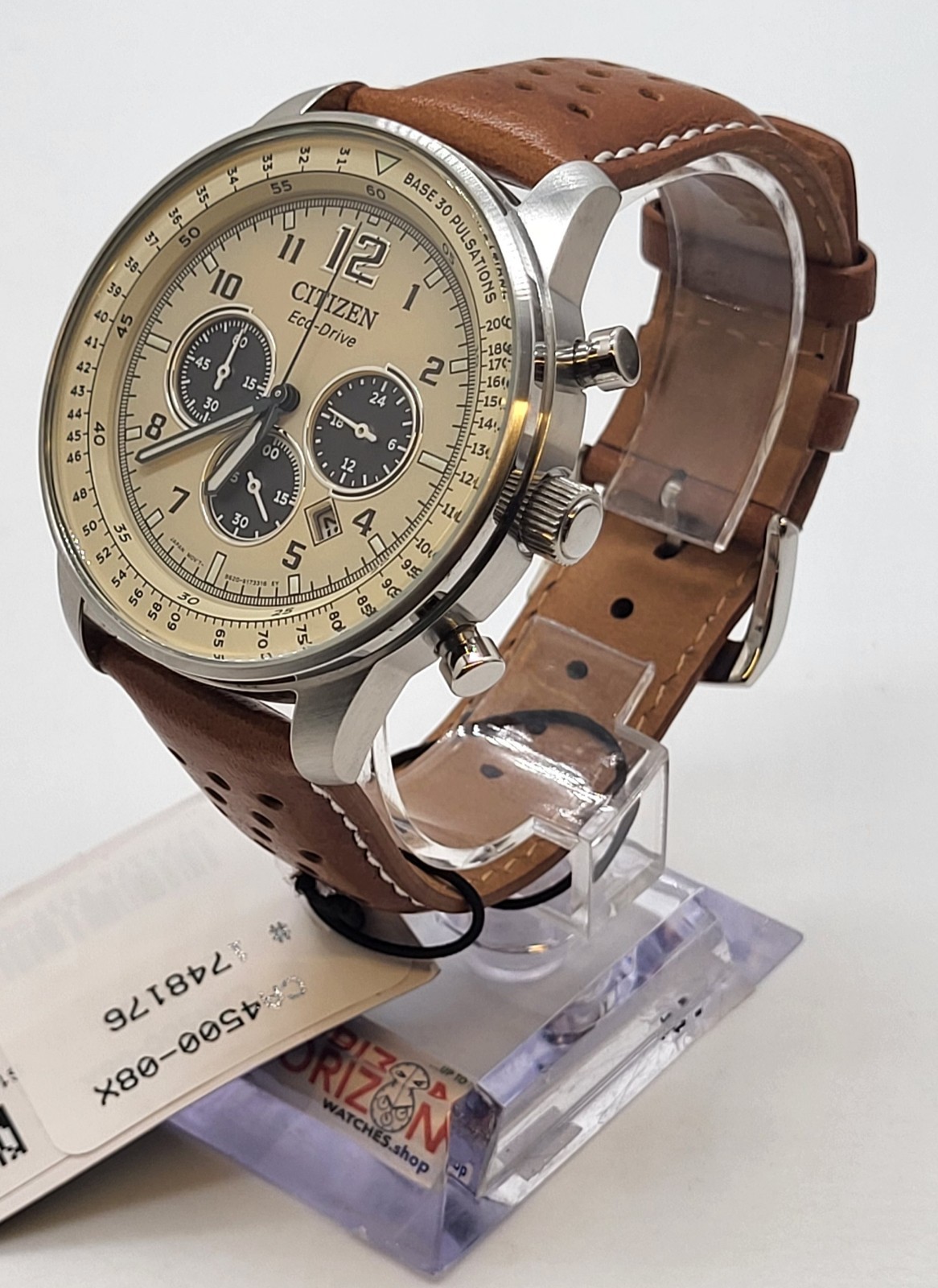 Citizen Eco-Drive Weekender, Chrono Stainless Leather Quartz Watch – CA4500-08X